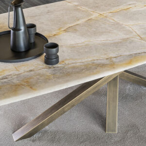 tavolo shangai fisso di riflessi in marmo cristallo naturale